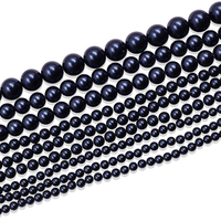 Perles de verre bleu foncé 818, 8 mm, forme ronde, haute brillance, pour accents de bijoux esthétique Cowgirl côtière