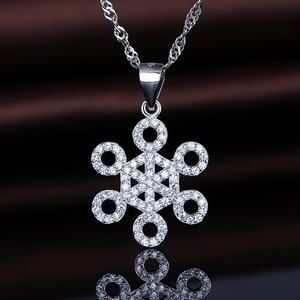 المجوهرات بالجملة عيد الميلاد 925 فضة ندفة الثلج قلادة ندفة الثلج ، عيد الميلاد مجوهرات - Product Image 3