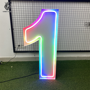 Letrero Simba Personalizado, Letras y Números de Marquesina <span class=keywords><strong>Neón</strong></span> RGB de 3, 4, 5, 6 Pies, Artículos para Fiestas de Cumpleaños 1, 3, 21, 50 - Product Image 2
