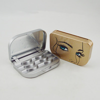 Nouveau design 3 paires de boîtes de faux cils boîte d'emballage de cils personnalisés vide fausse bande cils plateaux étui à cils de voyage avec miroir