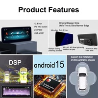 Pantalla de Navegación para Auto con Android 15 y Qualcomm de 12.8 Pulgadas, Compatible con Carplay, para Mercedes Benz Clase A, C, GIA, GLC, W176, W117, W205, Reproductor de Video