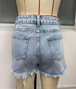 Shorts in denim strappato <span class=keywords><strong>di</strong></span> alta qualità, lavaggio vintage, blu-nero, sexy, per donna, stile Spice Girl, vendita all'ingrosso. - Product Image 6