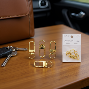 Moschettoni Portachiavi ILAN 30mm Placcati Oro 4 Pezzi Stile Porta - Product Image 2