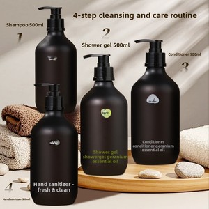 Kit <span class=keywords><strong>de</strong></span> Baño <span class=keywords><strong>de</strong></span> Plástico para Hotel con Champú, Gel <span class=keywords><strong>de</strong></span> Ducha, Acondicionador y Desinfectante <span class=keywords><strong>de</strong></span> Manos con Aroma a Geranio, Personalizable con Logotipo - Product Image 3