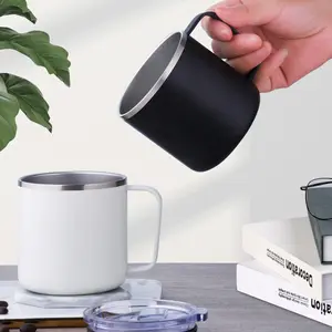 12Oz özelleştirilmiş termo seyahat yalıtımlı fincan paslanmaz çelik kahve termo kapaklı kupa