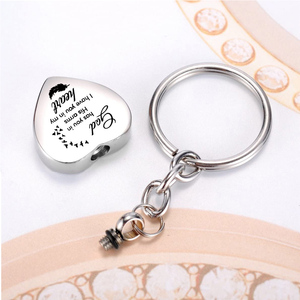 Hati Ukiran Liontin Gantungan Kunci Kremasi Guci Gantungan Kunci Memorial Hewan Peliharaan Manusia Abu Kenang-kenangan Ornamen Perhiasan untuk Pria Wanita - Product Image 6