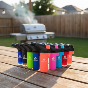 Customize Logos Wholesale <b>Windproof</b> Refillable & Portable Smoking Plastic Slant Torch <b>Lighter</b> for Cigarette - Product Image 1