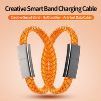Kabel Data Model Gelang Konektor Type-C/Micro USB Kulit Anyaman Paduan Seng Gelang Tangan-Pasokan Langsung dari Produsen