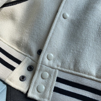 Blouson universitaire personnalisé en laine et cuir véritable, épais, style baseball, pour hommes et femmes, manteau bomber, streetwear, vêtement d'extérieur