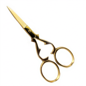 Tijeras Profesionales de Acero Inoxidable Doradas de Alta Calidad para Recortar Cejas, Hoja Recta, para Diestros, Maquillaje, Venta al por Mayor - Product Image 1
