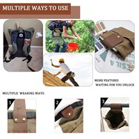 Sac en toile pour la cueillette en plein air, sac de cueillette de fruits pliable avec cordon de serrage, pochette à outils à porter à la taille B14XD