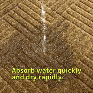 핫 세일 사용자 정의 코코넛 다크 브라운 현관 도어 매트 미끄럼 방지 야외 현대 양각 디자인 빨 기능 - Product Image 4