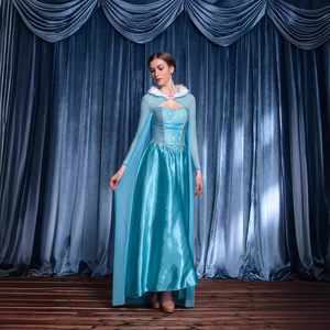 Disfraz de Cosplay de Princesa Elsa para Adultos, Falda Larga Azul de Poliéster, Primavera 2026, para Mujeres, Ropa de Escenario - Product Image 3