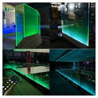 Balustrade en verre LED RGB à économie d'énergie, avec changement de couleur, en aluminium, profil en U pour escalier et terrasse |   Dimmable