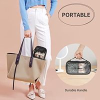 Sac cosmétique portatif d'organisateur de stockage de maquillage, sac de maquillage de voyage poche claire mignonne pour des sacs de cosmétiques de femmes et de filles
