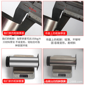 Stainless Steel Furniture <b>Leg</b> 6mm Thick Heavy Duty <b>Adjustable</b> Cabinet Support For Coffee <b>Table</b> Sofa Cabinet Bathroom Minimalist - Product Image 5