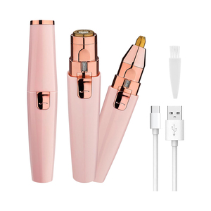 Rasoir électrique rechargeable 2-en-1 pour femme, tondeuse à sourcils indolore, lumière LED, épilation des poils du visage, étanche IPX - Product Image 1