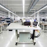 Machine à coudre JUKI automatique avec gabarit de découpe pour la fabrication de cols et de poignets