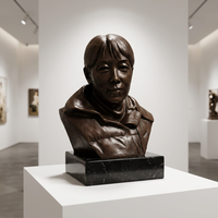 Sculpture de buste humain en bronze sur mesure, statue de portrait féminin en bronze pour l'affichage dans les salles de musée