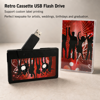 Clé USB en forme de cassette audio personnalisable avec étiquette imprimée, idéale pour mariage, anniversaire, remise de diplôme, cadeau pour artiste