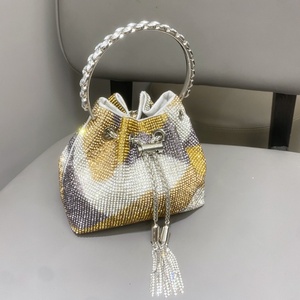 Diamonds Tassel Evening Clutch Bag Women Party <b>Purse</b> Versatile Bags Shiny Crystal Rhinestone Bucket Bag - Product Image 3