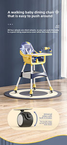 Silla Alta Multifuncional Plegable y Portátil para Bebé con Altura Ajustable y Bandeja Extraíble - Segura y Fácil de Limpiar para el Hogar - Product Image 4