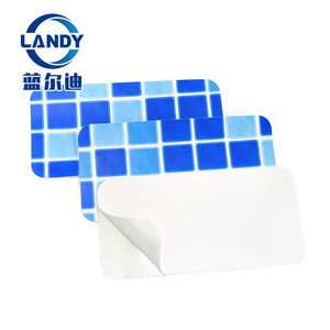 Patch de réparation adhésif pour revêtement de piscine Landy, PE imperméable, petit 10x20cm, grand 20x30cm, pour la réparation des trous - Product Image 1
