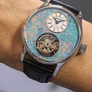 Merkur 100% Tourbillon Watch Men's Natural Stone Dial Sapphire Watch for Men Mechanical <b>Wristwatches</b> Relogio Masculino - Product Image 5