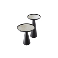 Table d'appoint en bois classique moderne Voxhome pour salon, petite table ronde décorative, table à thé, table d'appoint pour canapé
