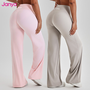 <span class=keywords><strong>Pantaloni</strong></span> Sportivi Janya Traspiranti, Assorbenti, ad Asciugatura Rapida, Elasticizzati in 4 Direzioni, Senza Cucitura Frontale, a Gamba Larga, Vita Alta, per Palestra, Fitness e Yoga - Product Image 1