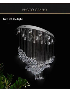 Mới ban đầu Vòng LED trần phòng pha lê bóng Mặt dây chuyền ưa thích ánh sáng trần LED Đèn trần - Product Image 6