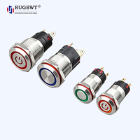 Interrupteurs à bouton-poussoir LED métalliques à verrouillage/momentanés 16/19/22 mm, étanches IP65 pour machines agricoles