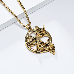 Collar Athena <span class=keywords><strong>de</strong></span> Acero Inoxidable al por Mayor, Colgante <span class=keywords><strong>de</strong></span> la Diosa Griega Guerrera, Joyería <span class=keywords><strong>de</strong></span> Mitología con Escudo y Lanza Vintage para Hombres y <span class=keywords><strong>Mujeres</strong></span> - Product Image 5