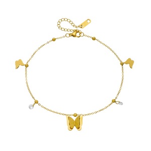 Korean Style Butterfly Gold Plated <b>Bracelet</b> Zinc Alloy Women's Fashion Charm Jewelry - Product Image 5