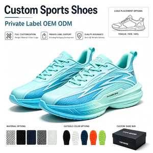 Vente en gros directe de baskets de course personnalisées pour hommes, fabrication chinoise, tige en tricot, doublure en cuir véritable et maille, semelle en TPU souple, PU, MD, à lacets, collection automne - Product Image 1