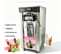 Commerciële ijsmachine voor softijs met 3 smaken, hoge productiviteit, Energy Star gecertificeerd, geschikt voor fruitmelk/ijs.