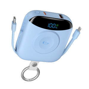 Banco <span class=keywords><strong>de</strong></span> Energía Portátil <span class=keywords><strong>de</strong></span> 22.5W para Viajes, Carga Rápida, Pantalla LED, 10000mAh, Mini Banco <span class=keywords><strong>de</strong></span> Energía con Cable Dual para <span class=keywords><strong>iPhone</strong></span> IWatch1-9 - Product Image 1