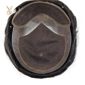 ท็อปเป้ผมแท้สำหรับผู้ชาย ทำจากผมอินเดียแท้แบบดิบ คุณภาพเรมี่  วิกผมทดแทนผมสำหรับผู้ชาย - Product Image 6