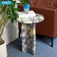 Prix usine Calacatta Viola Marbre Pierre pour Appartement Villa Mansion Salon Chambre à coucher Console Table d'appoint avec socle haut