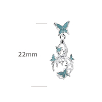 Élégantes boucles d'oreilles pendantes en forme de papillon en émail de citrouille creuse pour femmes, boucles d'oreilles en argent sterling 925, bijoux fins personnalisés, vente en gros