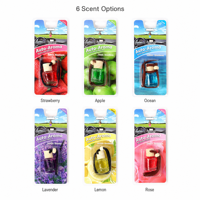 Diffuseur d'arômes pour voiture en verre de 8 ml avec bouchon en bois, cordon suspendu, 6 parfums, logo personnalisé, OEM, désodorisant pour voiture