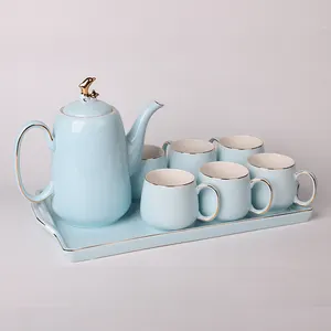 Großhandel tee-set elegante keramik-Elegante Atmosphäre Einzigartiges Design Kaffee Tee Sets Keramik Porzellan Tee tassen Sets Keramik