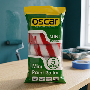Mini Paint Roller Set 10mm with 5 Refills and Handle Fabric & Metal <b>Frame</b> <b>for</b> Detail <b>Painting</b> Oscar - Product Image 3