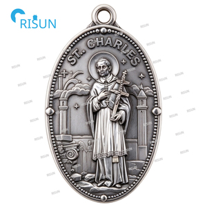 Collar con Colgante <span class=keywords><strong>de</strong></span> San Carlos <span class=keywords><strong>de</strong></span> Borromeo, Medalla Personalizada <span class=keywords><strong>de</strong></span> San Carlos <span class=keywords><strong>de</strong></span> Borromeo, Centro <span class=keywords><strong>de</strong></span> Rosario Católico Religioso - Product Image 3