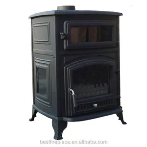 indoor wood heater pizza oven wood fired stove (FO-B02) cast iron stove with oven