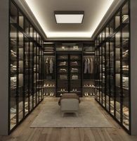 Armoire haute moderne sur mesure avec porte en verre Walk-in Armoire prix d'usine de meubles de chambre à coucher