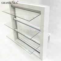 Barres de sécurité, garde-corps antivol, persiennes de ventilation en verre, fenêtres à angle réglable, fenêtre à persiennes avec moustiquaire