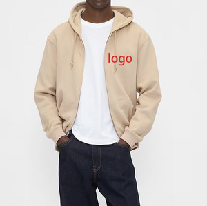 Offre spéciale Sweat à capuche noir pour homme sweats à capuche unisexe avec logo personnalisé fermeture éclair vêtements de rue coupe courte à capuche grande taille en coton épais - Product Image 1