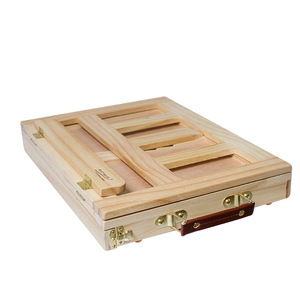 Caballete de madera Art Supply A3 A2 Mesa de escritorio de madera portátil Caballete Caja de bocetos Caballete con cajón - Product Image 3