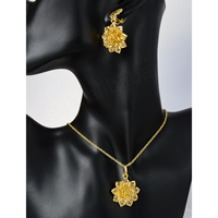Ensemble de bijoux de haute qualité en cuivre pour femmes, collier et boucles d'oreilles plaqués or 14 carats, cadeau de mariage, de fiançailles ou d'anniversaire